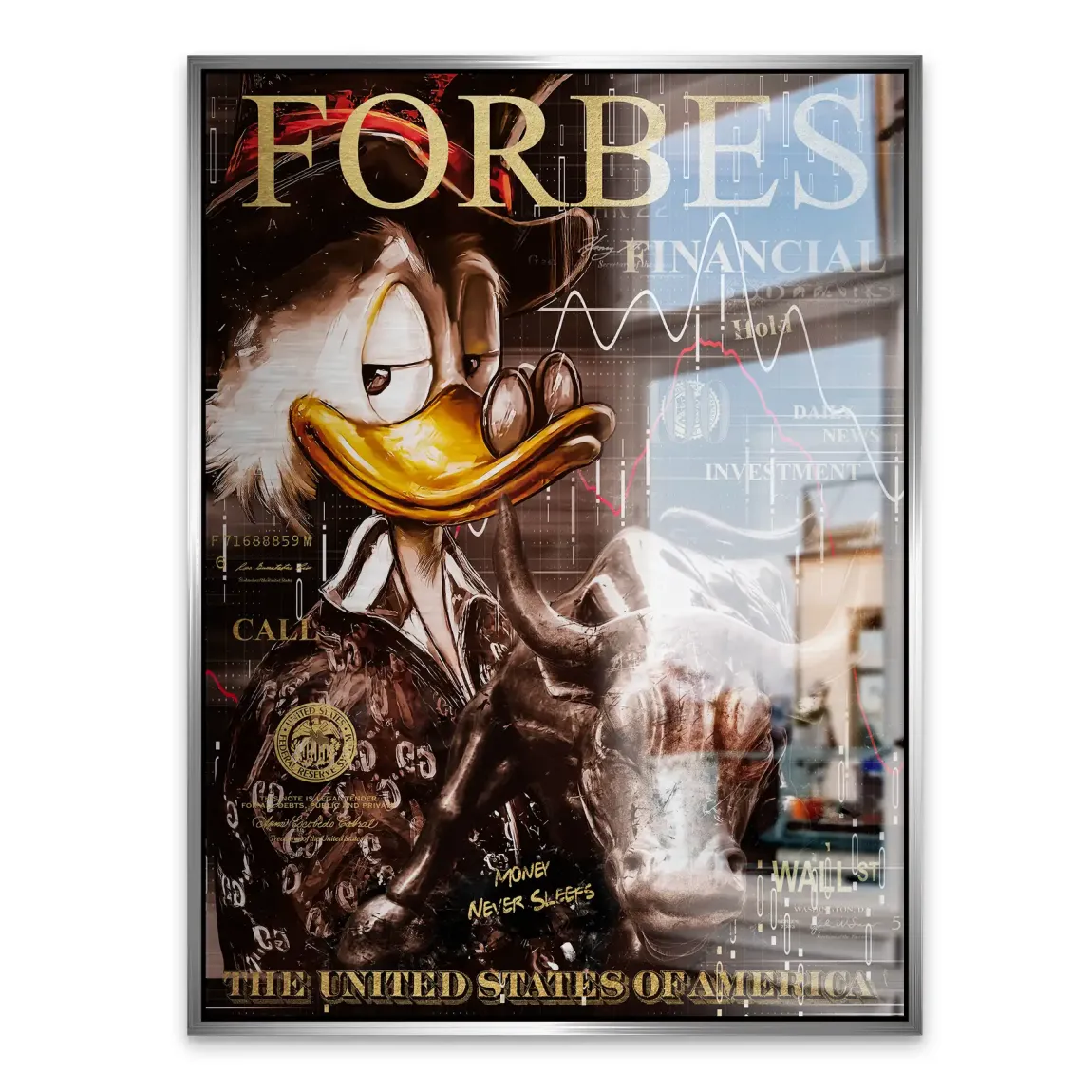 Wall Street Duck Alu Gebürstet Bild