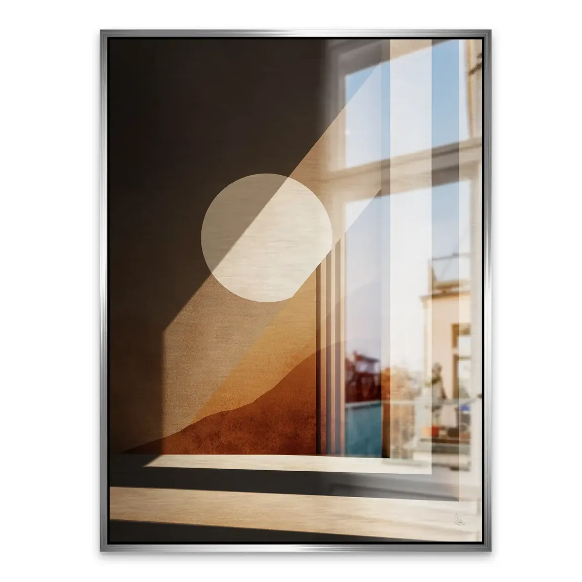 Sonnenbogen Architektur Aluminiumbild gebürstet