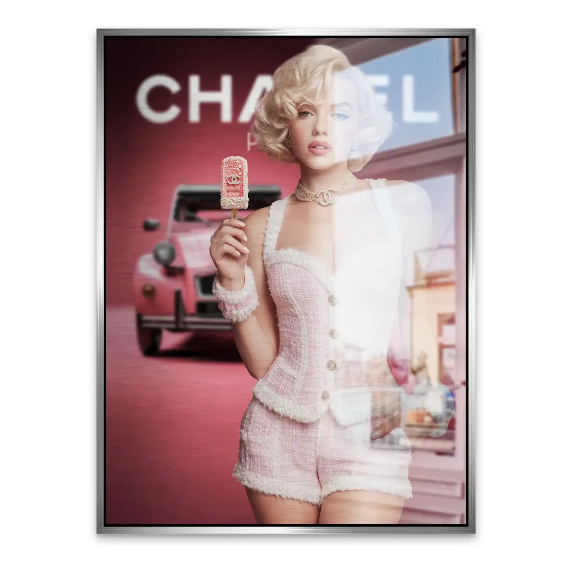 Pink Couture Marilyn Monroe Alu Gebürstet Bild
