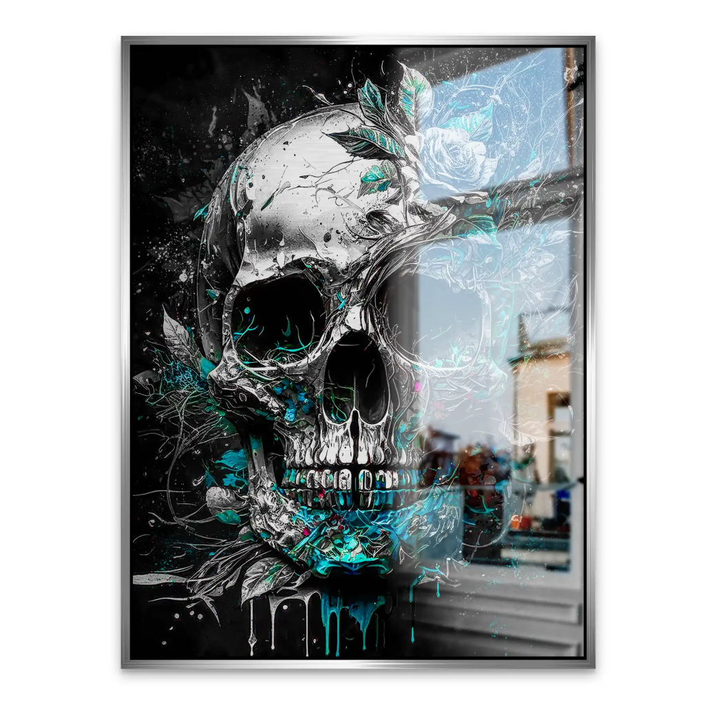 Totenkopf Silver Style Aludibond Gebürstet INGALERIE