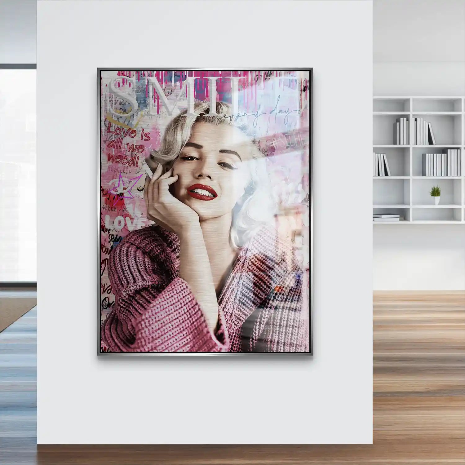 Pop Art Marilyn Monroe Smile AluDibond Gebürstet INGALERIE