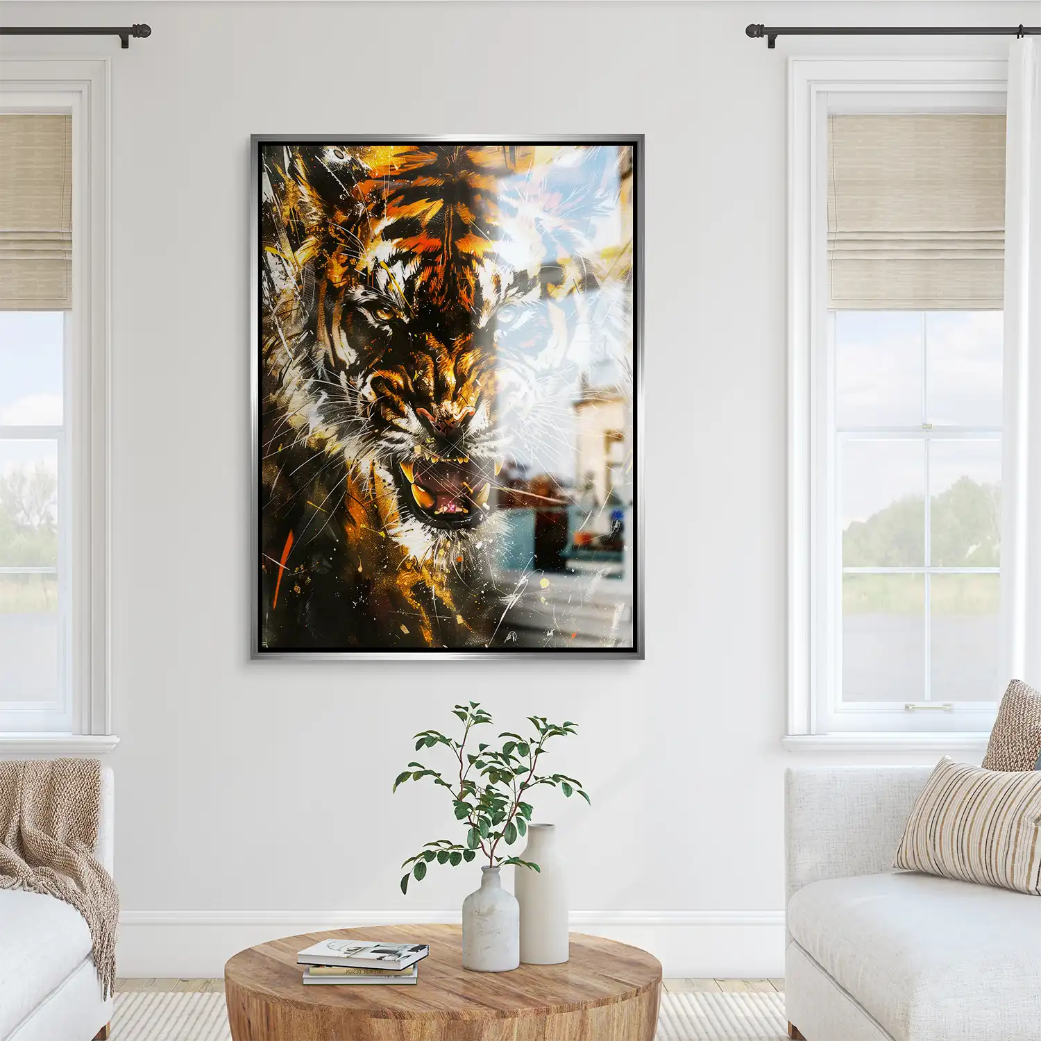 Tiger Abstrakt Aludibond Gebürstet INGALERIE