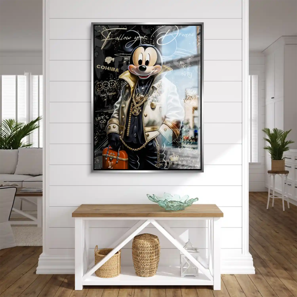 Micky Maus Dreams Pop Art Style Aludibond Brush Bild INGALERIE