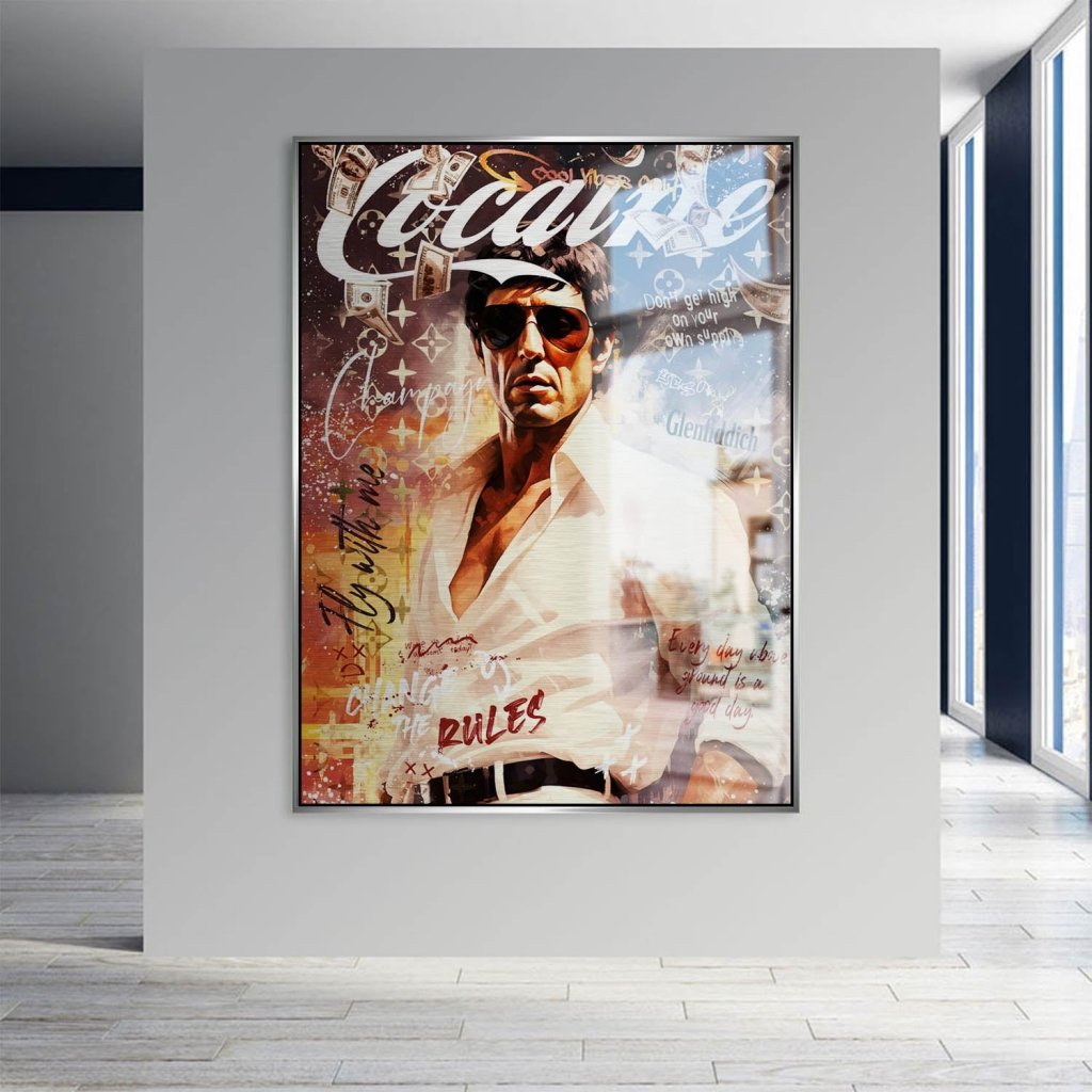 Scarface Cocaine Alu Gebürstet Bild INGALERIE