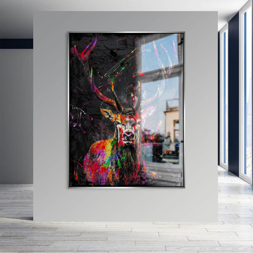 Hirsch Abstrakt Color Alu Gebürstet INGALERIE