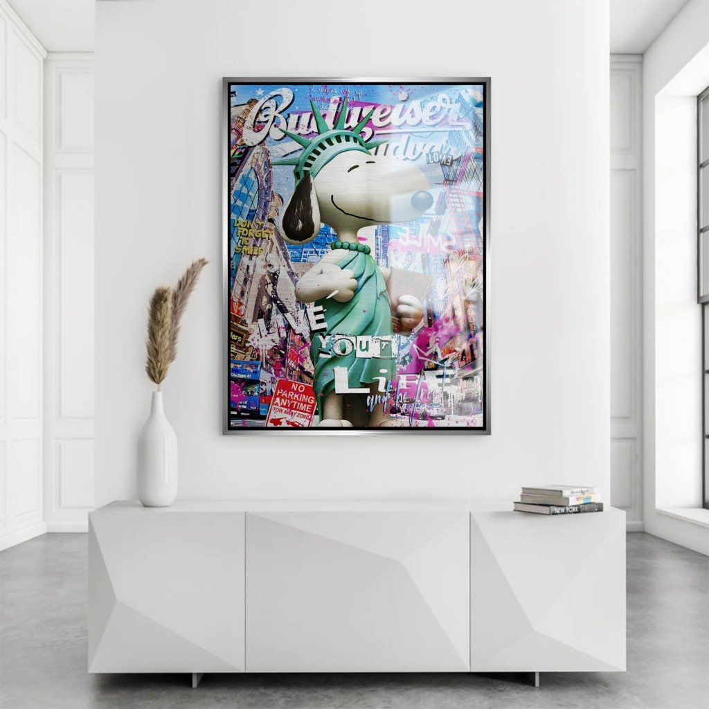 Snoopy Pop Art Style Alu Gebürstet INGALERIE