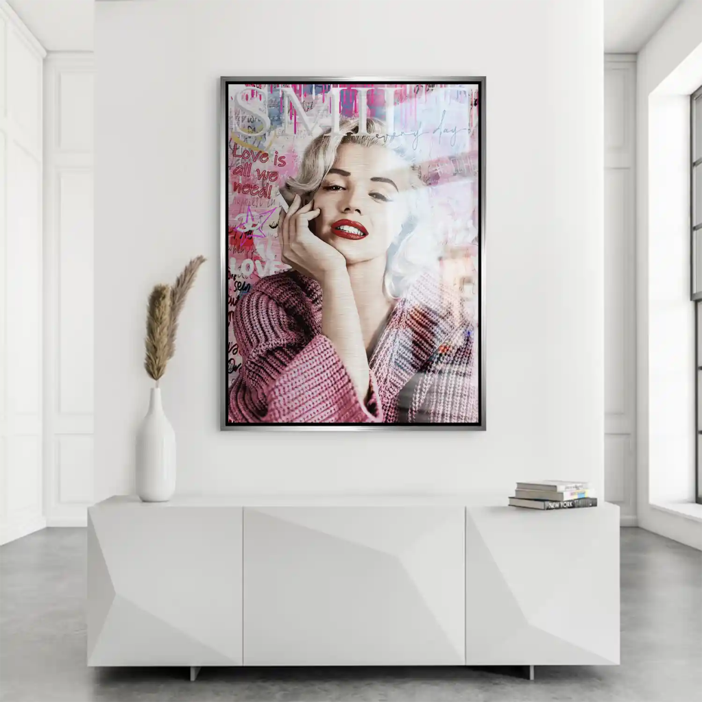 Pop Art Marilyn Monroe Smile AluDibond Gebürstet INGALERIE