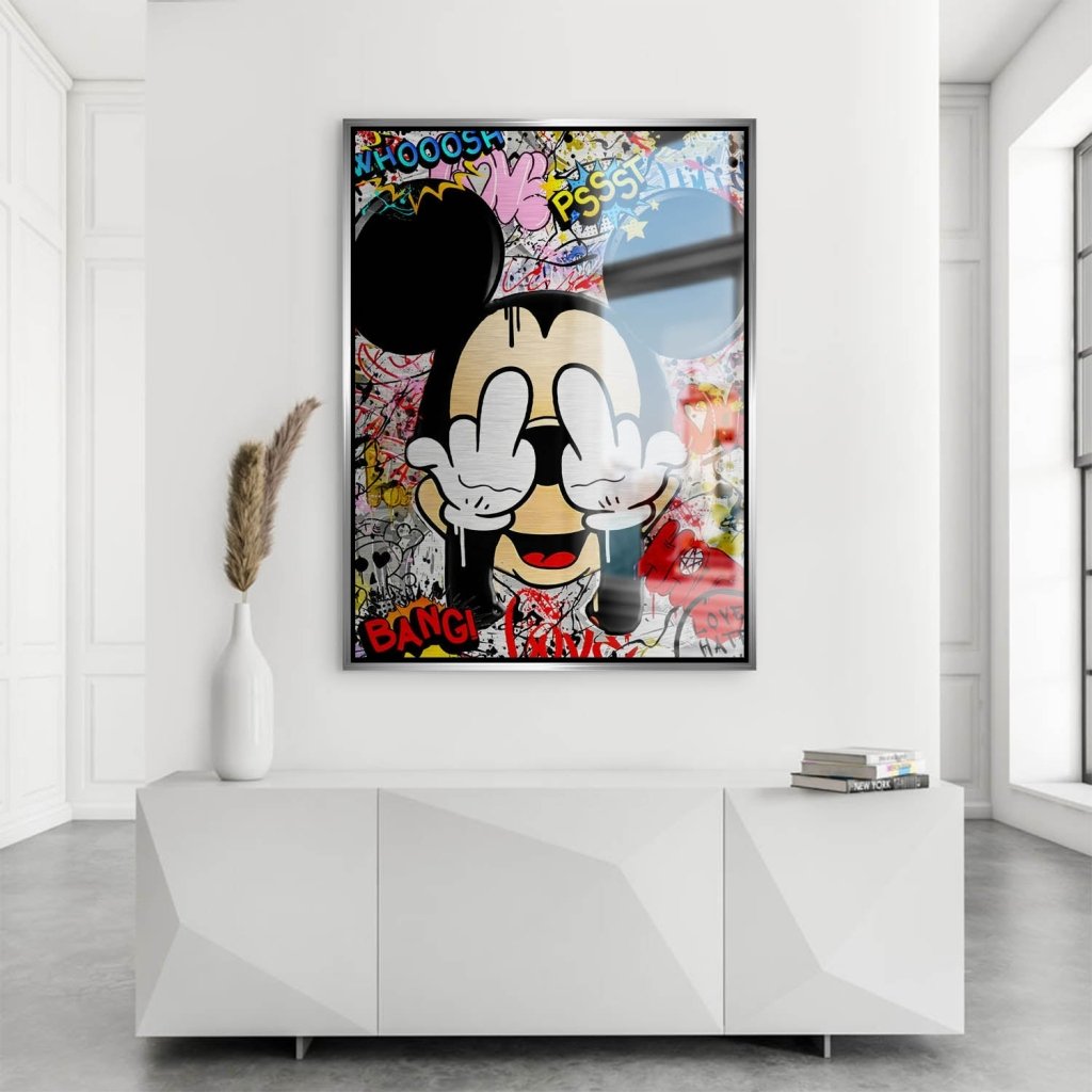 Bad Micky Graffiti Art Alu Gebürstet Bild INGALERIE
