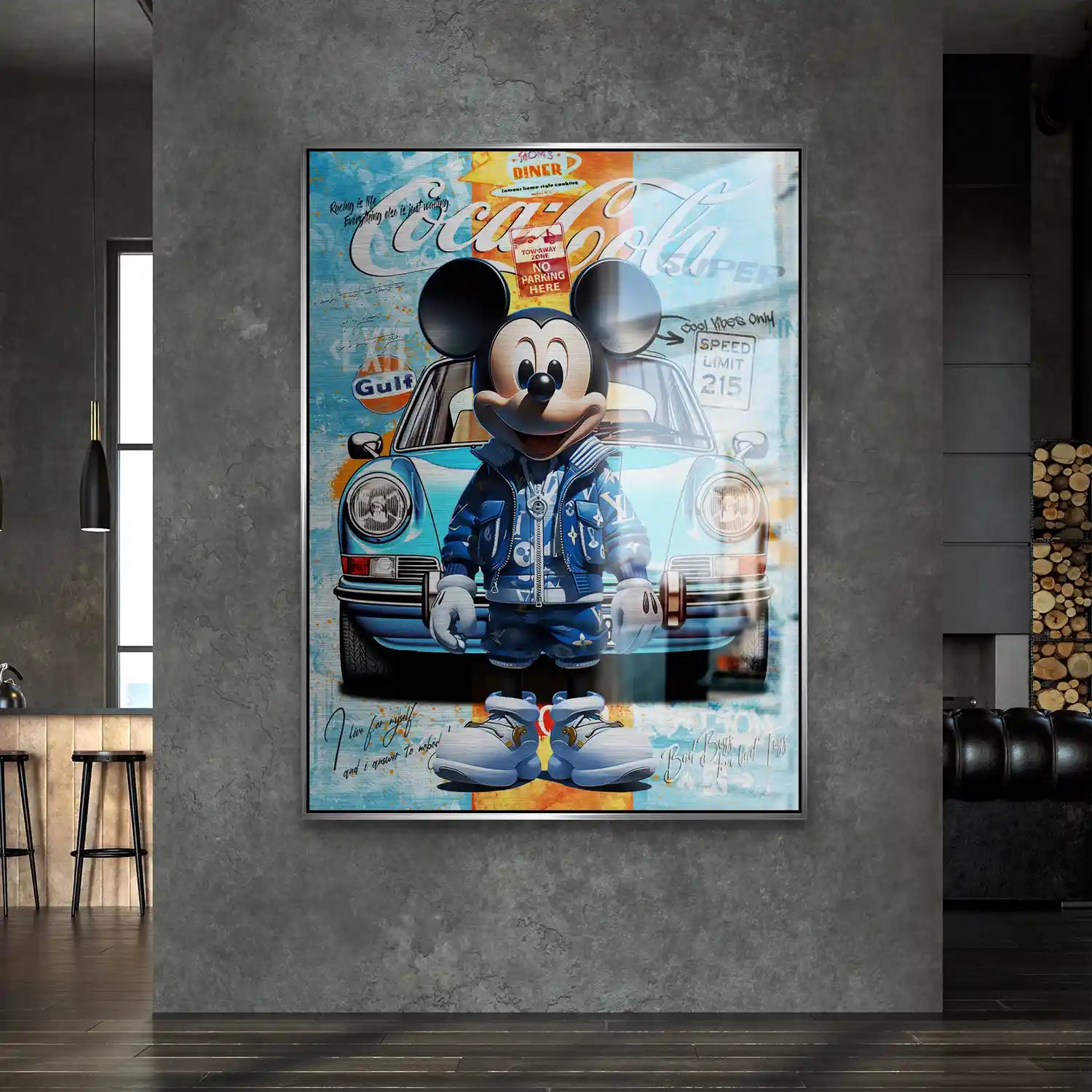Micky Graffiti Style Alu Gebürstet Bild INGALERIE