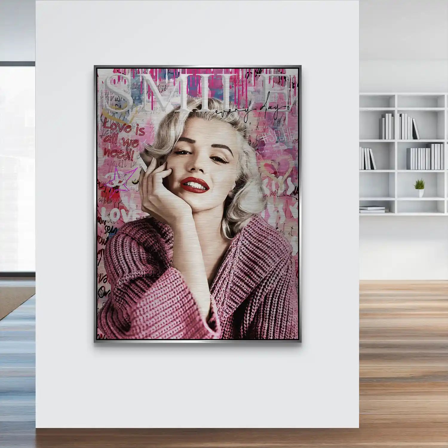 Pop Art Marilyn Monroe Smile AluDibond Gebürstet INGALERIE