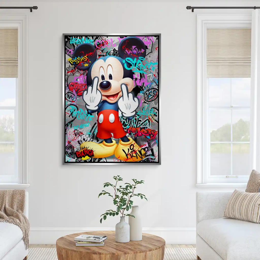 Micky Street Art Style Alu Gebürstet INGALERIE