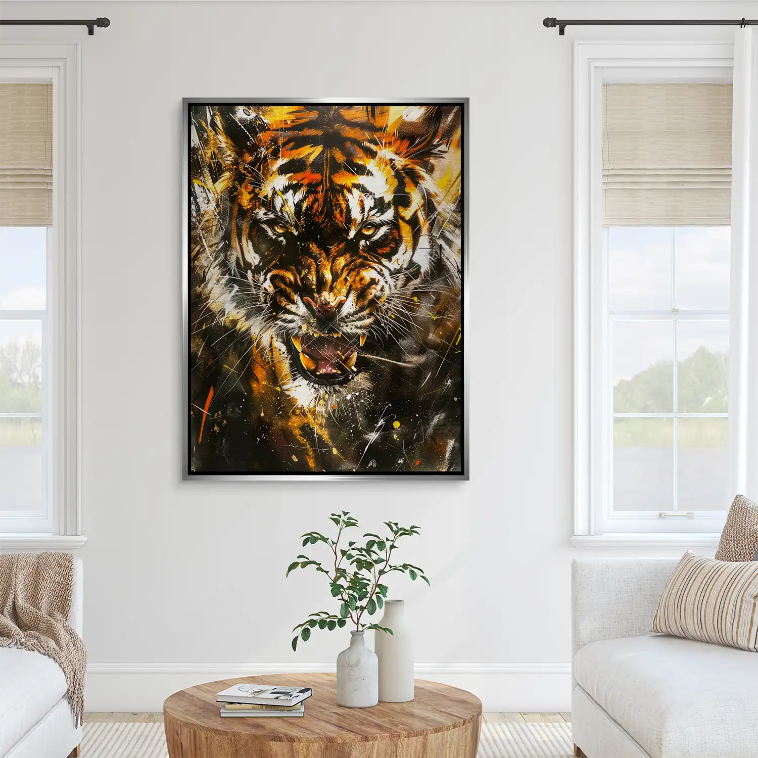 Tiger Abstrakt Aludibond Gebürstet INGALERIE