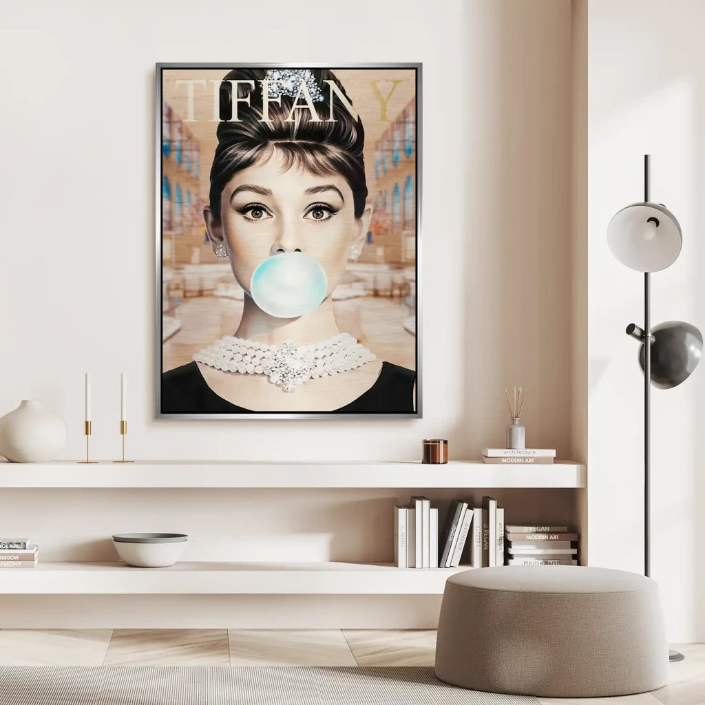 Audrey Bubble Gum Retro Aludibond Gebürstet INGALERIE