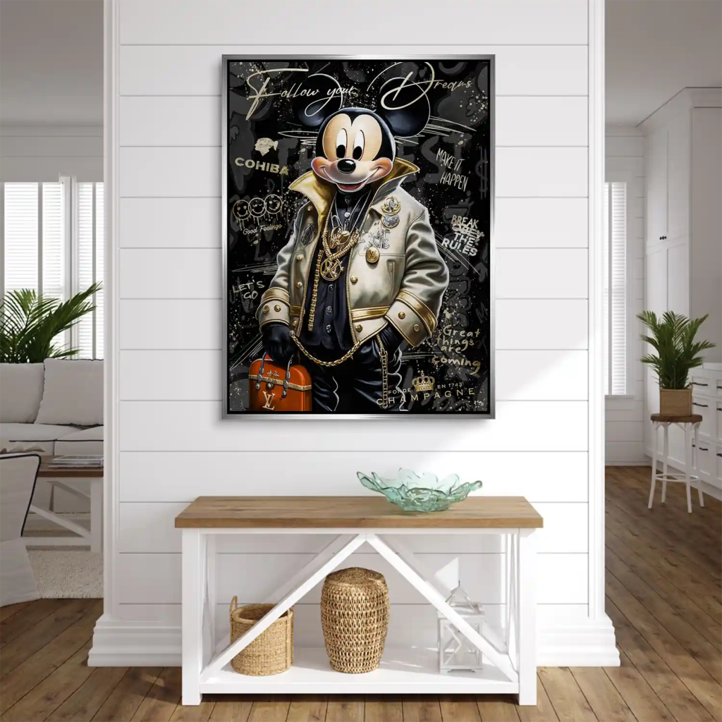 Micky Maus Dreams Pop Art Style Aludibond Brush Bild INGALERIE