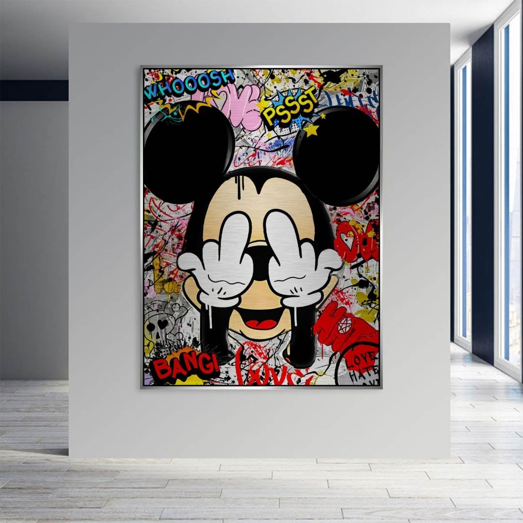 Bad Micky Graffiti Art Alu Gebürstet Bild INGALERIE
