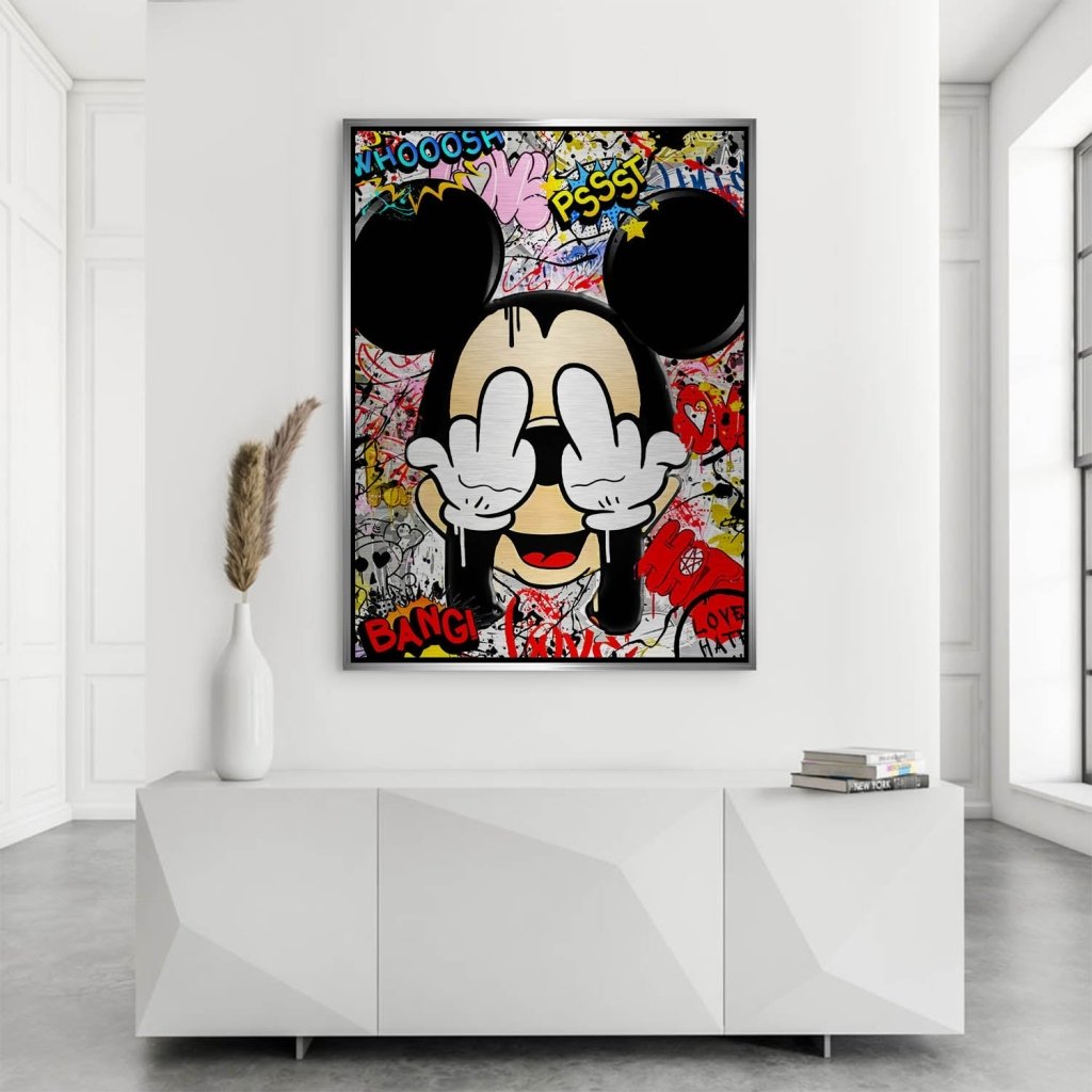 Bad Micky Graffiti Art Alu Gebürstet Bild INGALERIE