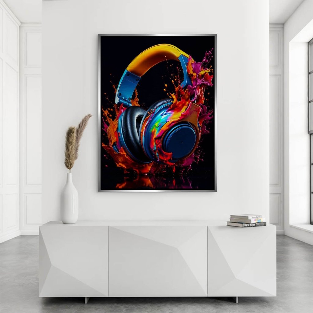 Headphones Abstrakt Aludibond Brush Bild INGALERIE