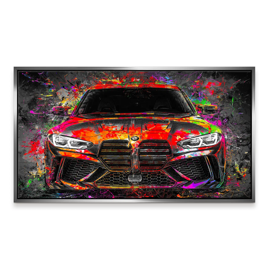 BMW M4 Pop Art Style Leinwand Bild INGALERIE