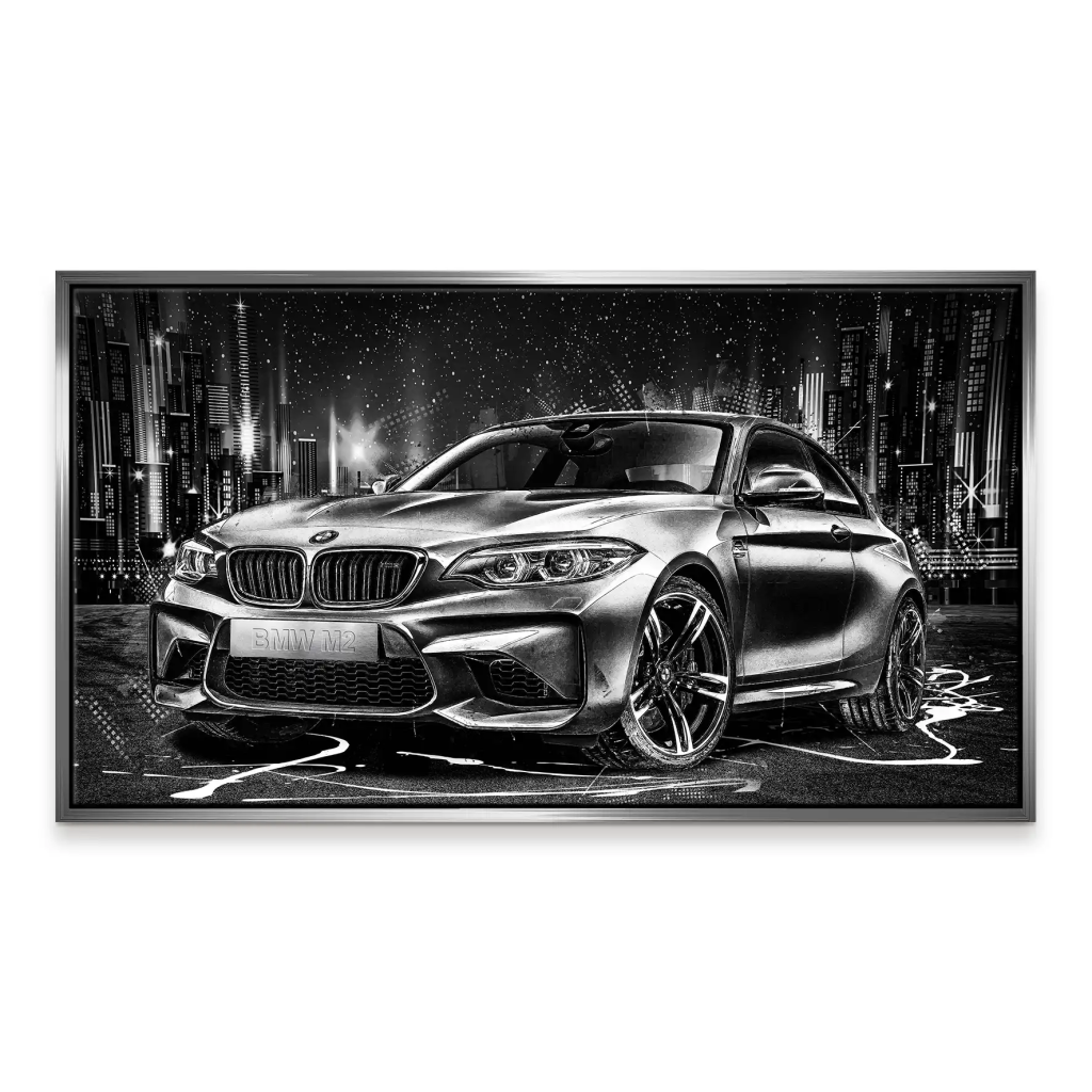 BMW M2 Black Style Leinwand Bild INGALERIE