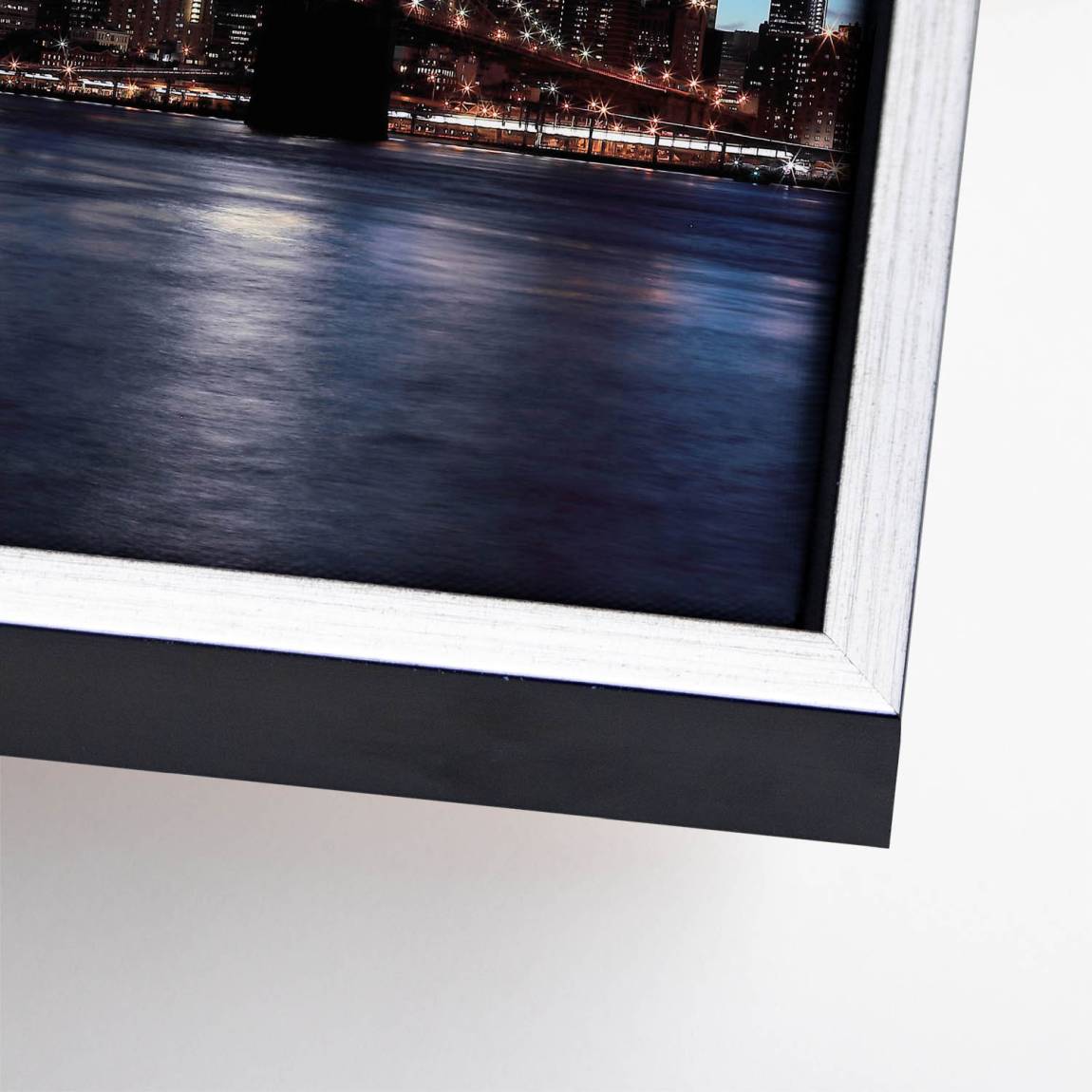 Manhatten bei Nacht Leinwand Bild