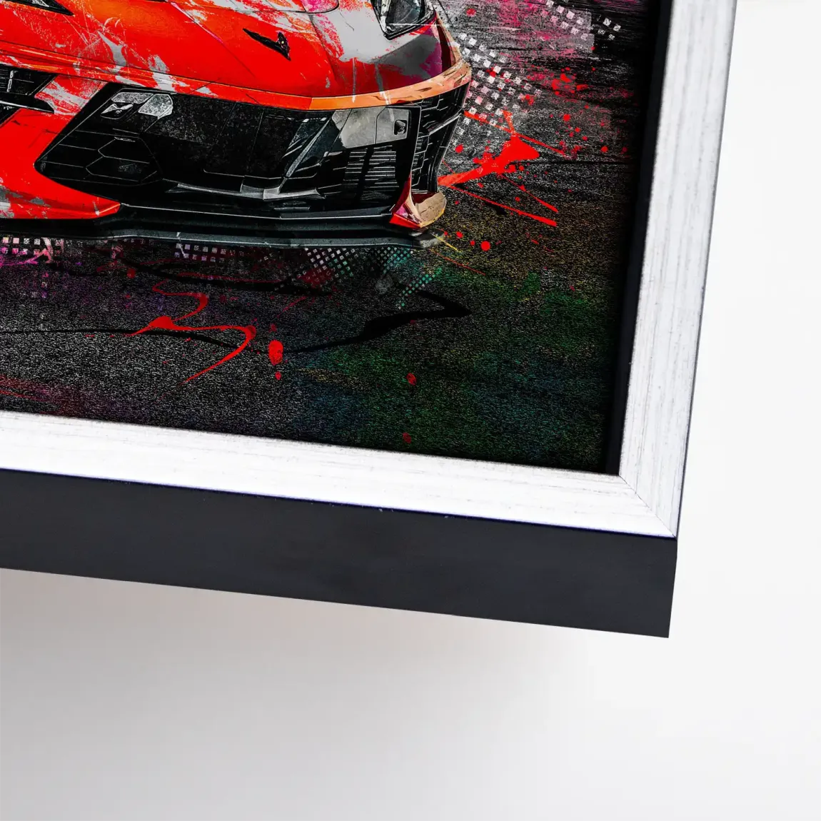 Corvette C8 Abstrak Red Style Leinwand Bild INGALERIE