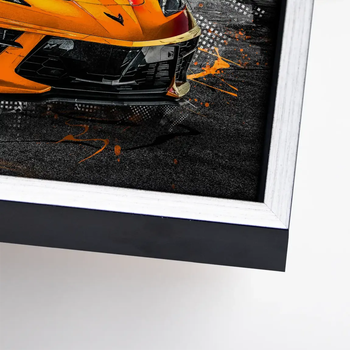 Corvette C8 Abstrak Orange Style Leinwand Bild INGALERIE