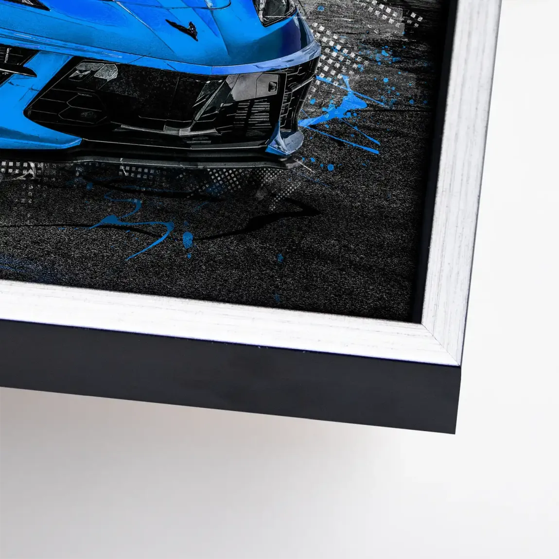 Corvette C8 Abstrak Blue Style Leinwand Bild INGALERIE