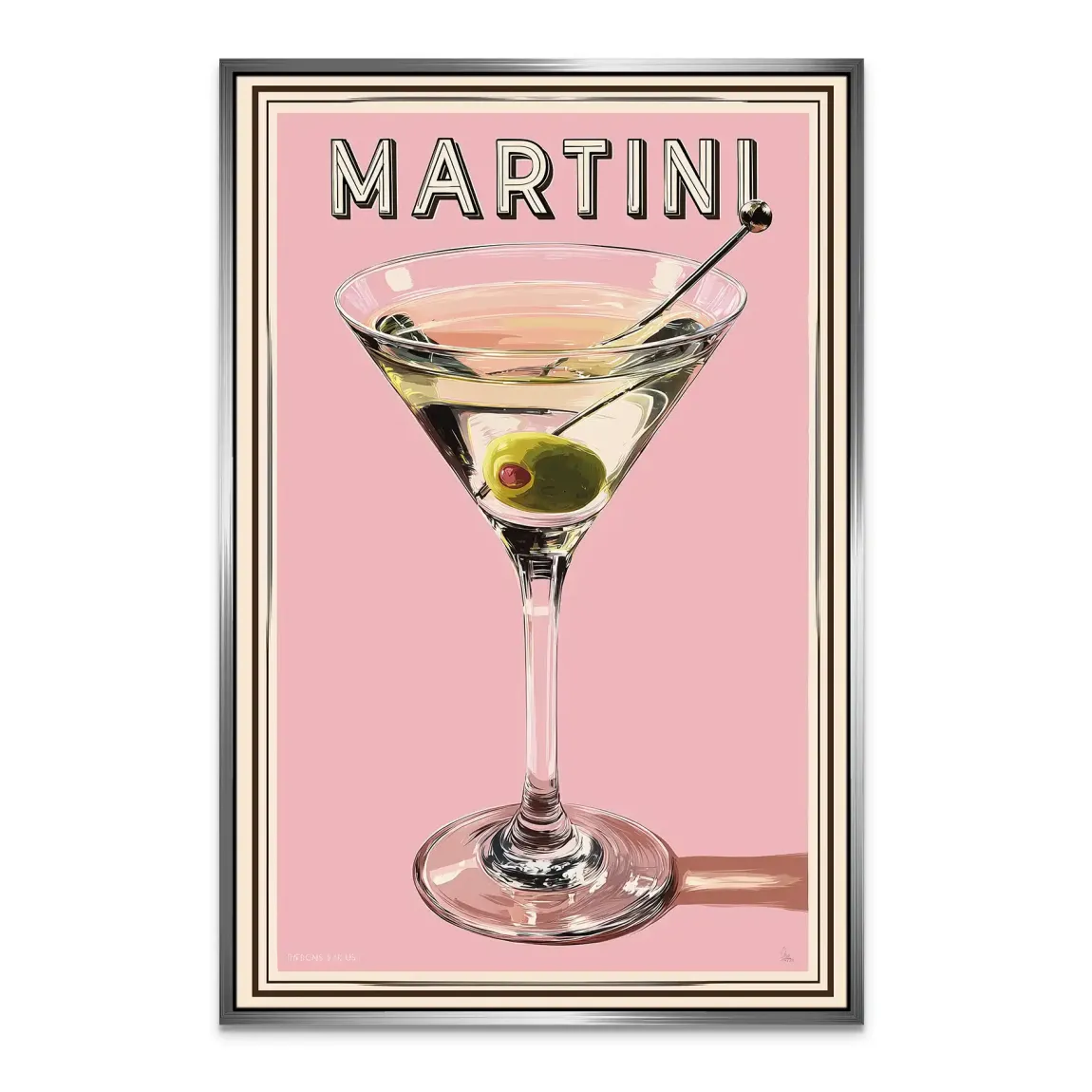 Martini Retro Art Leinwand Bild