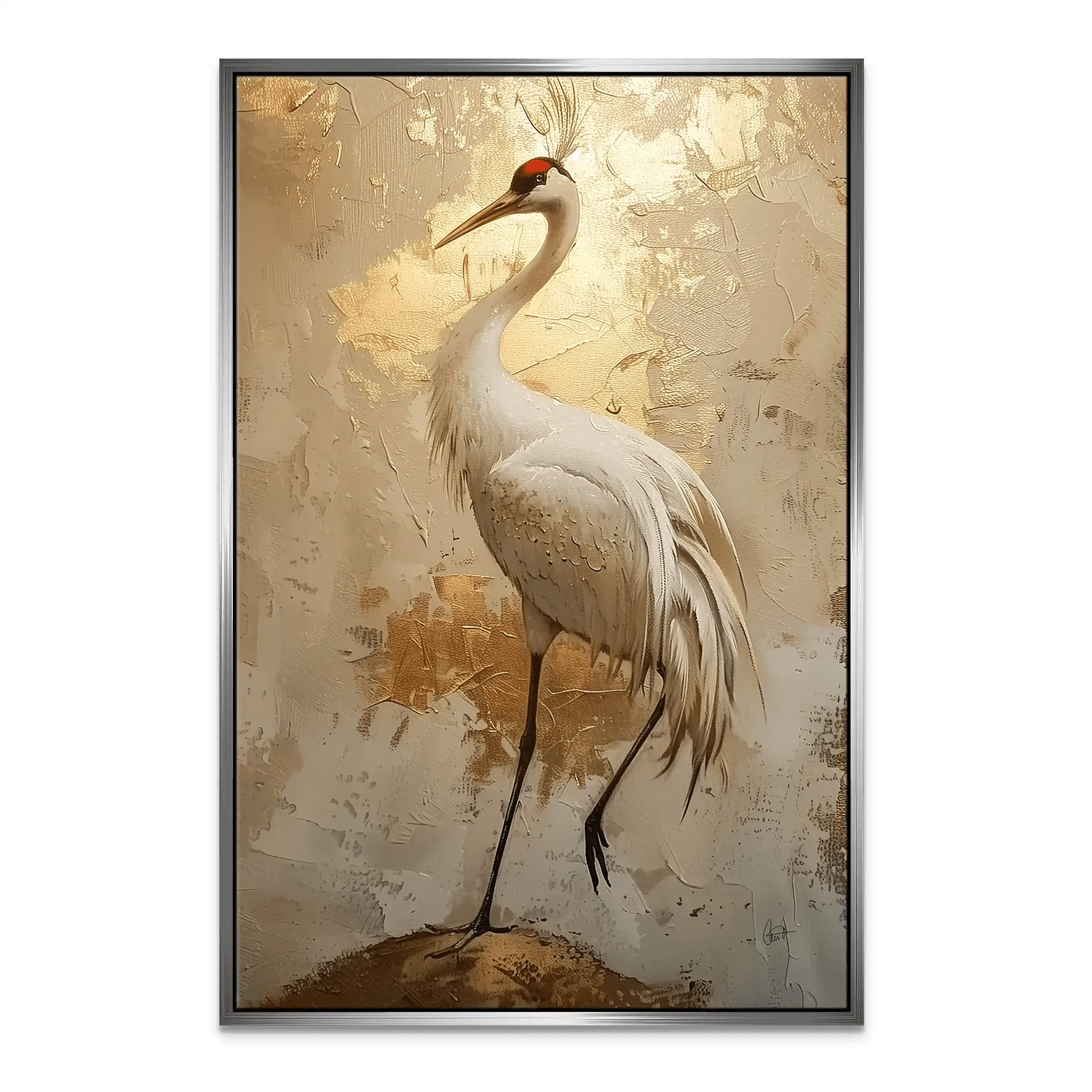 Kranich Modern Art Leinwand Bild INGALERIE