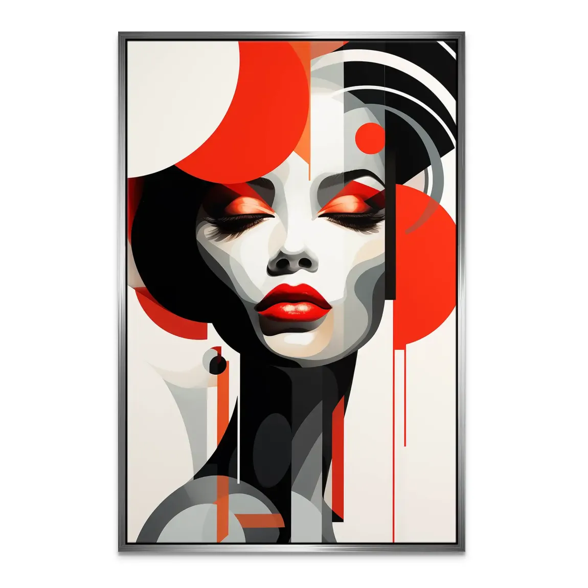 Rote Eleganz trifft urbane Stille Leinwand Bild INGALERIE