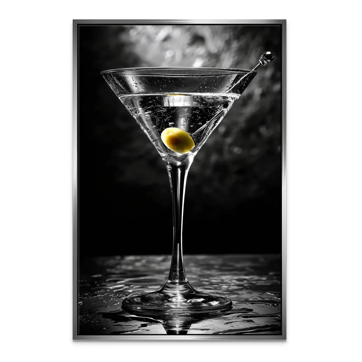 Martini Glas Noir Leinwand Bild