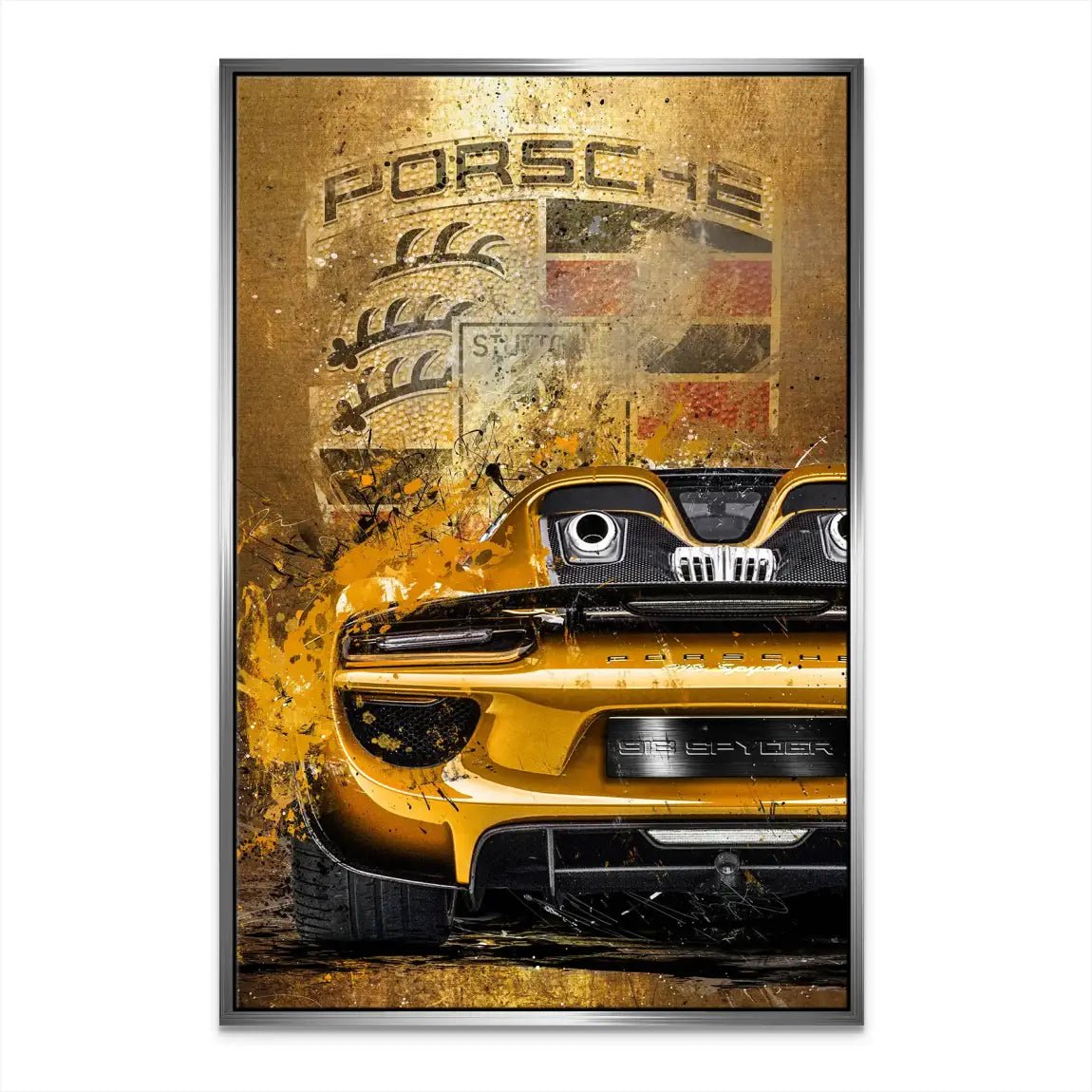Porsche 918 Gold Style Leinwand Bild INGALERIE
