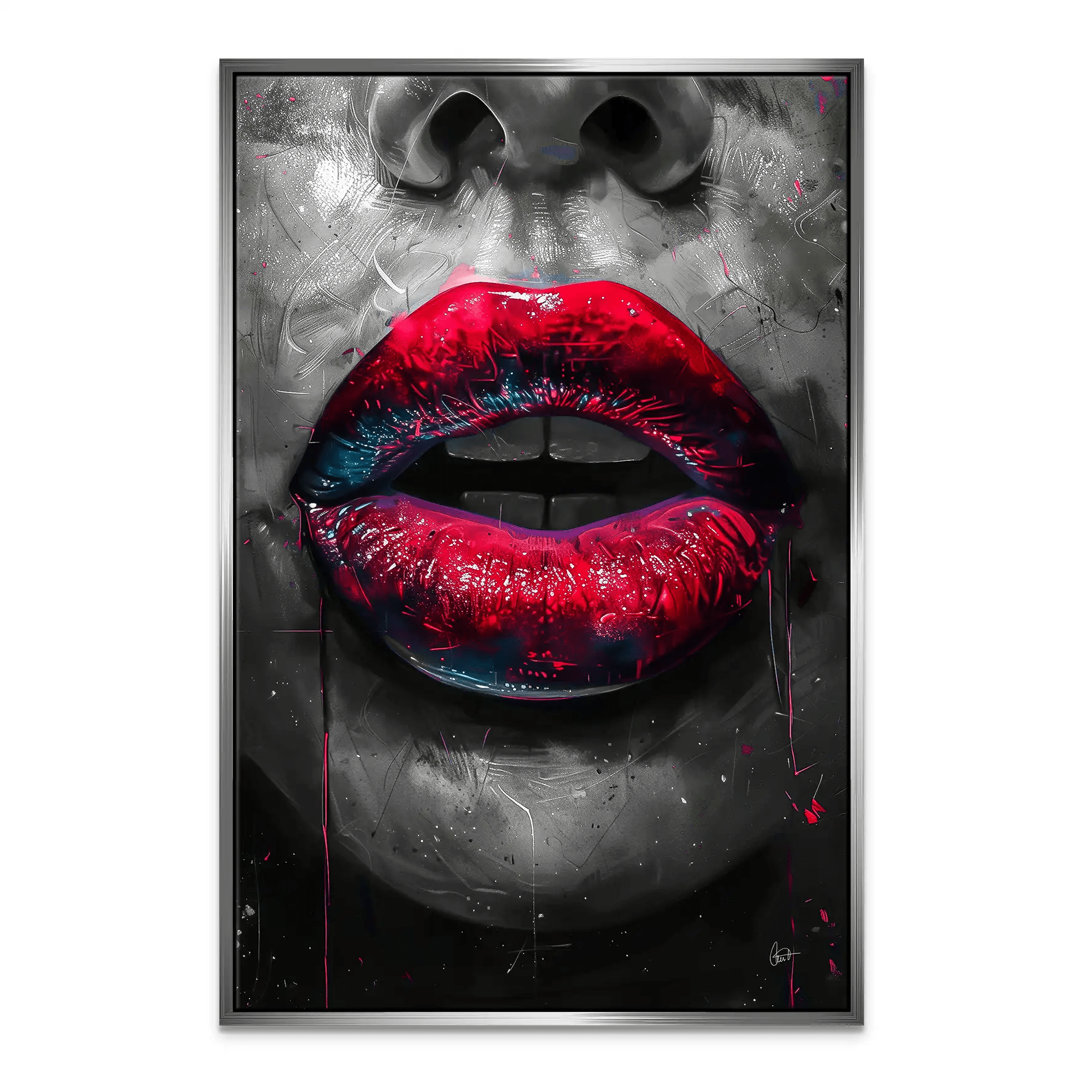 Abstrakt Red Lips Leinwand Bild INGALERIE