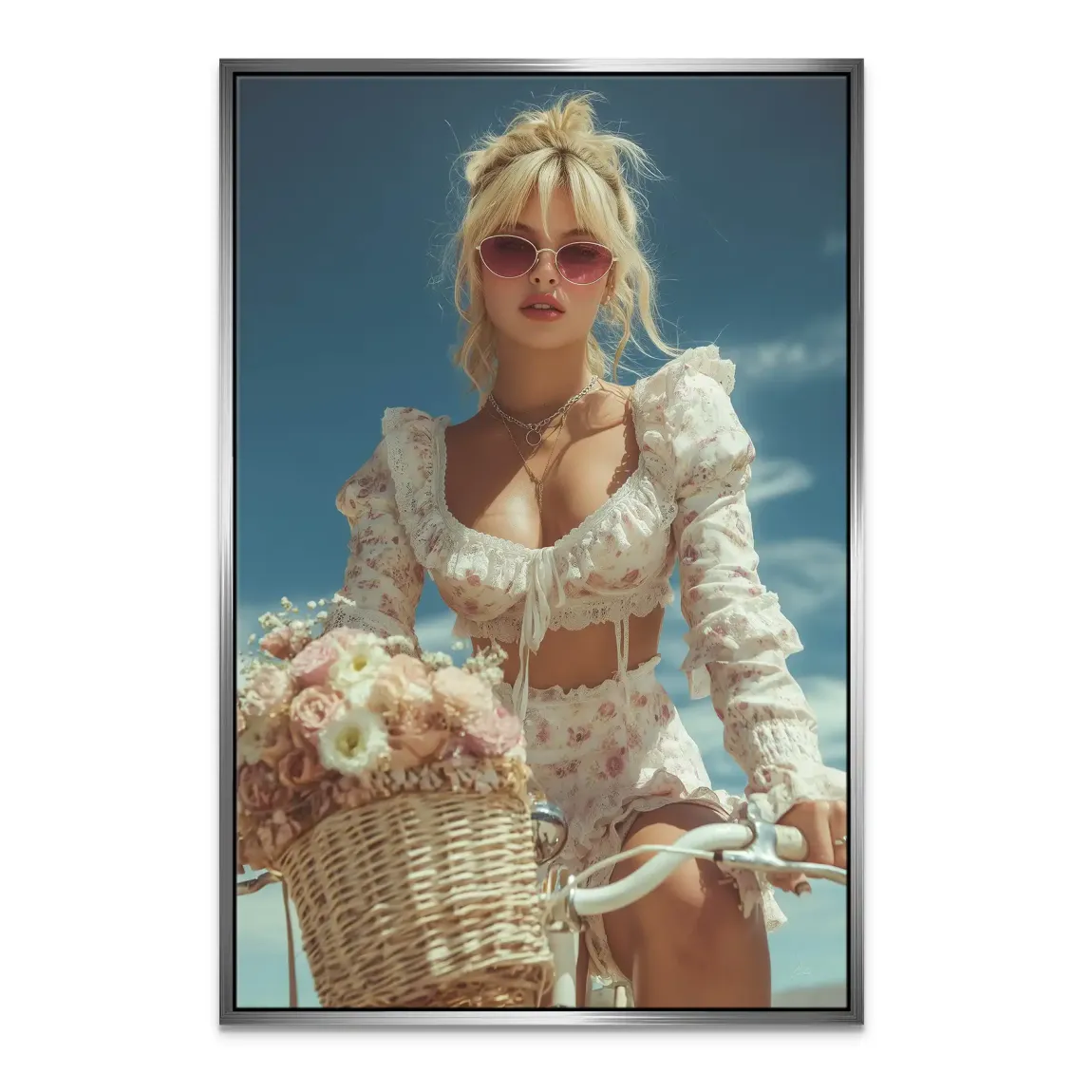 Blütenmädchen Leinwand Bild