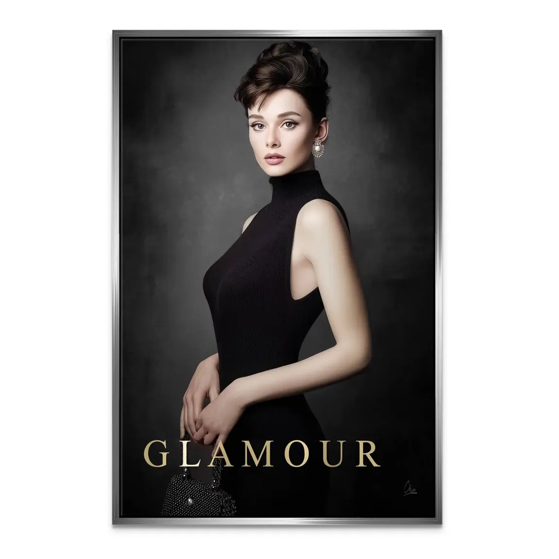 Audrey Glam Noir Leinwand Bild