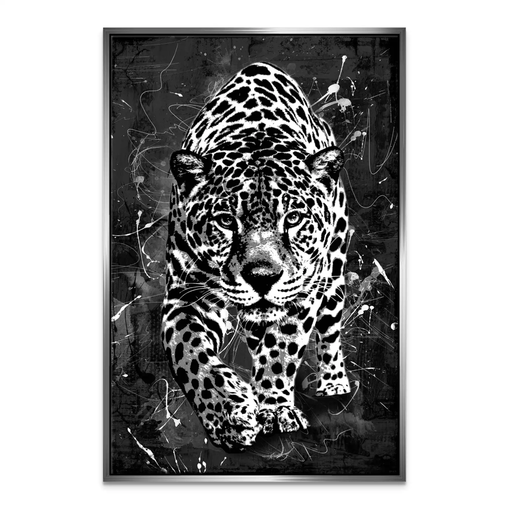 Leopard Abstrakt Black Style Leinwand Bild INGALERIE
