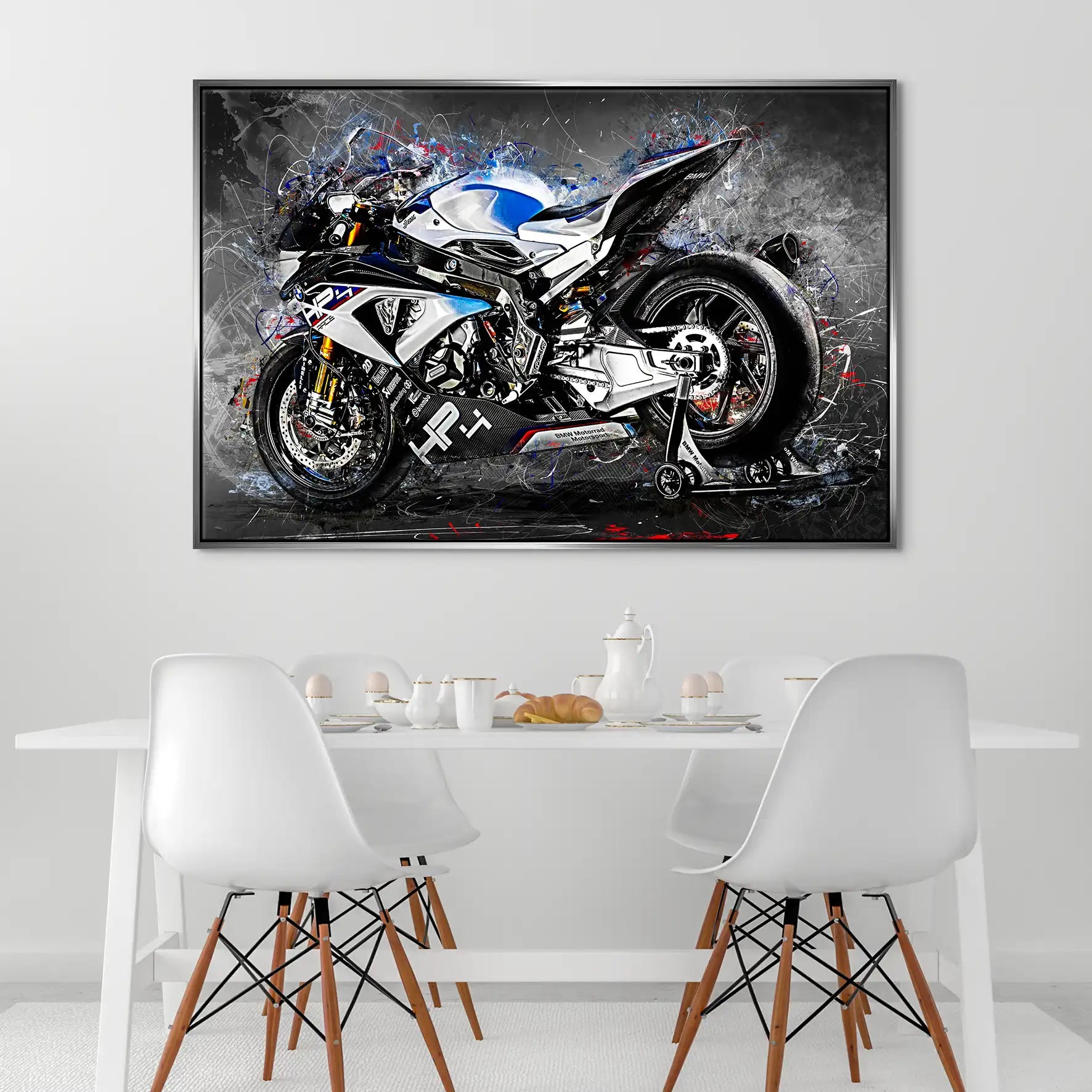 BMW HP4 Race Abstrakt Kunst Leinwand Bild INGALERIE
