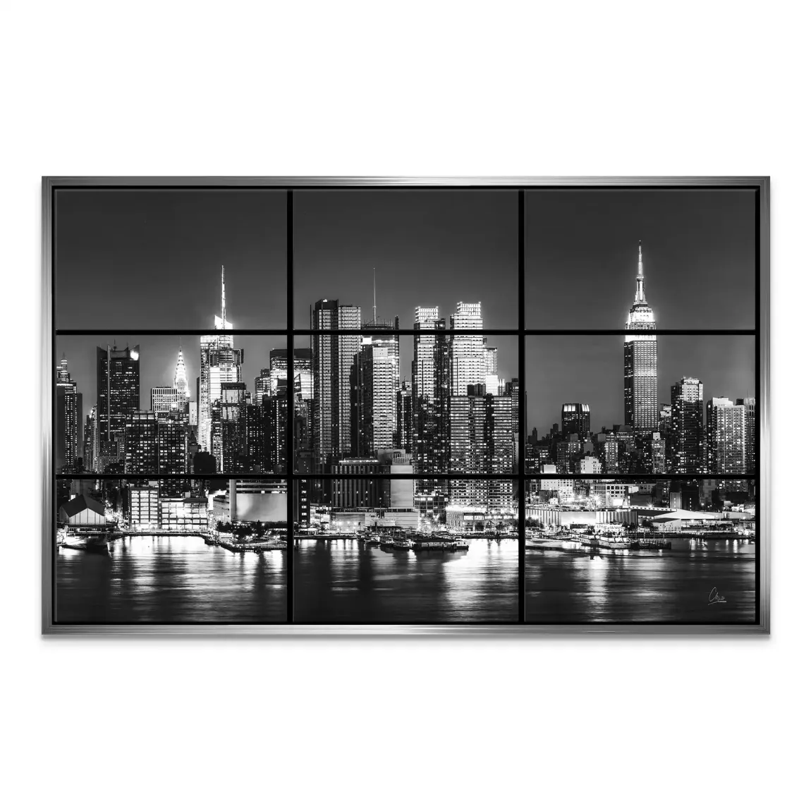 New York Black Skyline Leinwand Bild