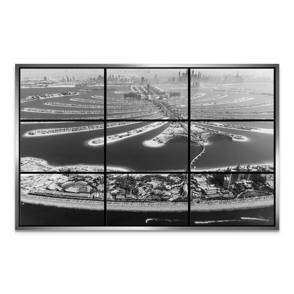 Palm View Dubai Noir Leinwand Bild