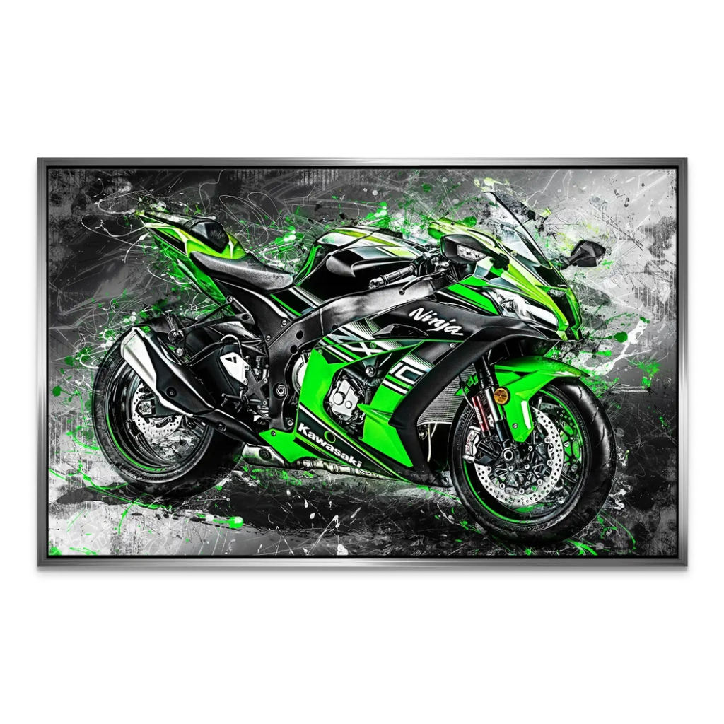 Kawasaki ZX10 Abstrakt Leinwand Bild INGALERIE