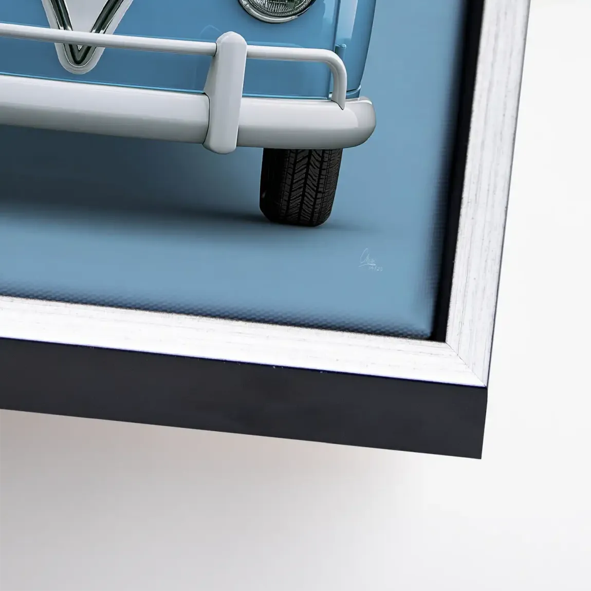 Blue VW Bulli Leinwand Bild