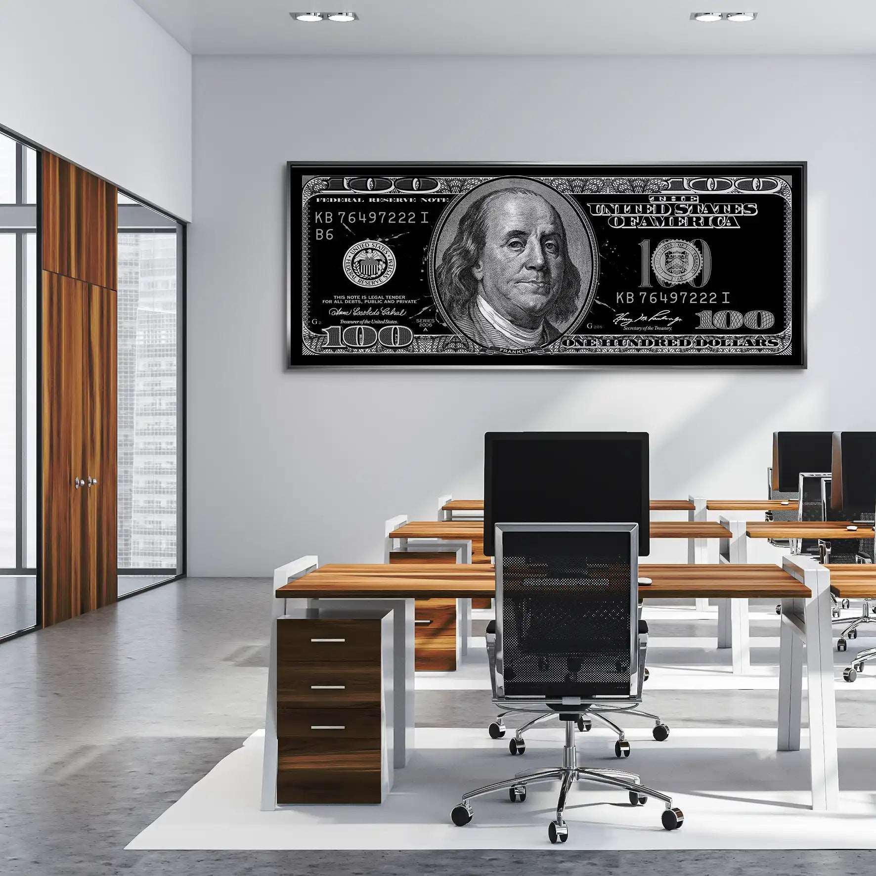 100 Dollar Leinwand Bild INGALERIE