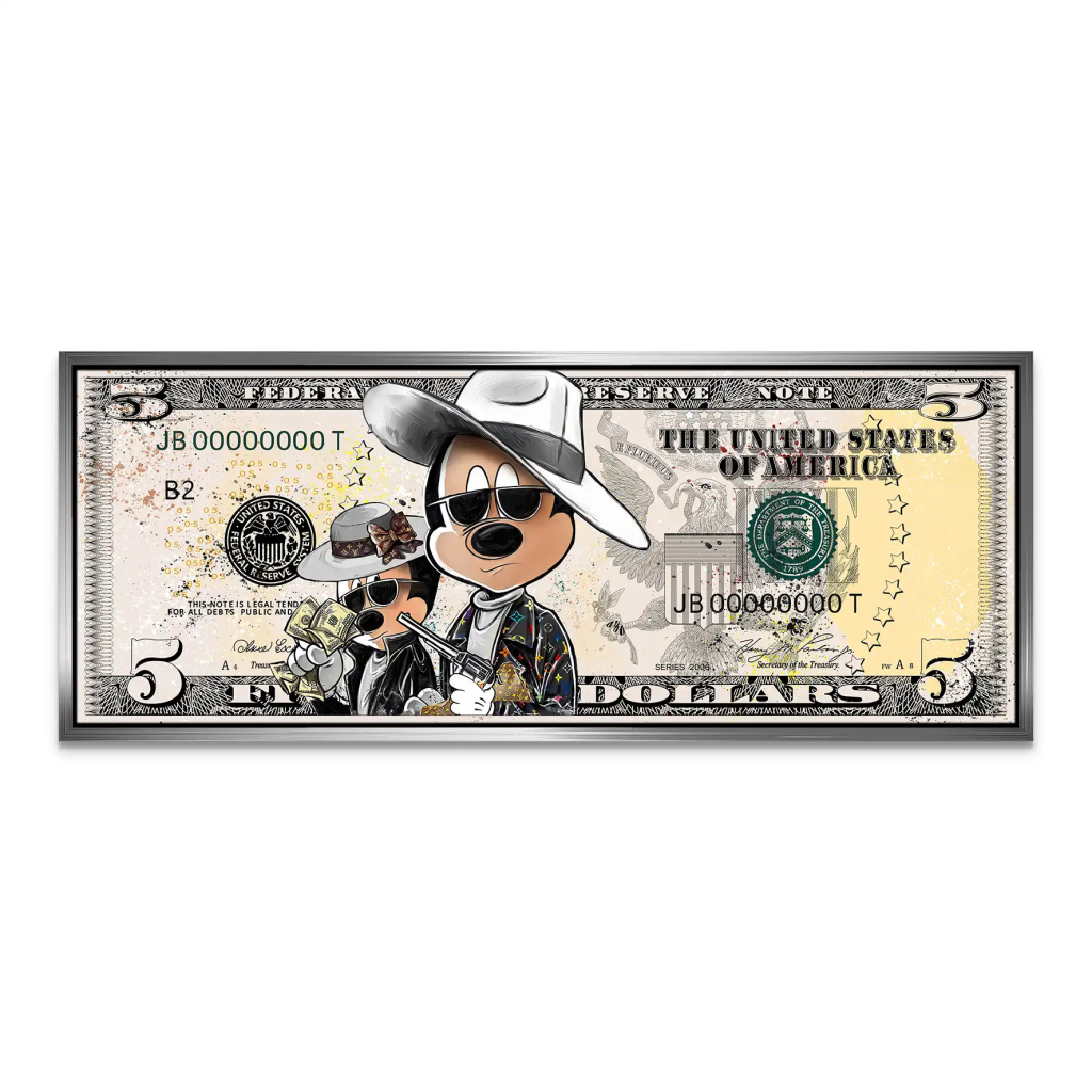 Micky und Minnie Maus Dollar Pop Art Leinwand Bild INGALERIE
