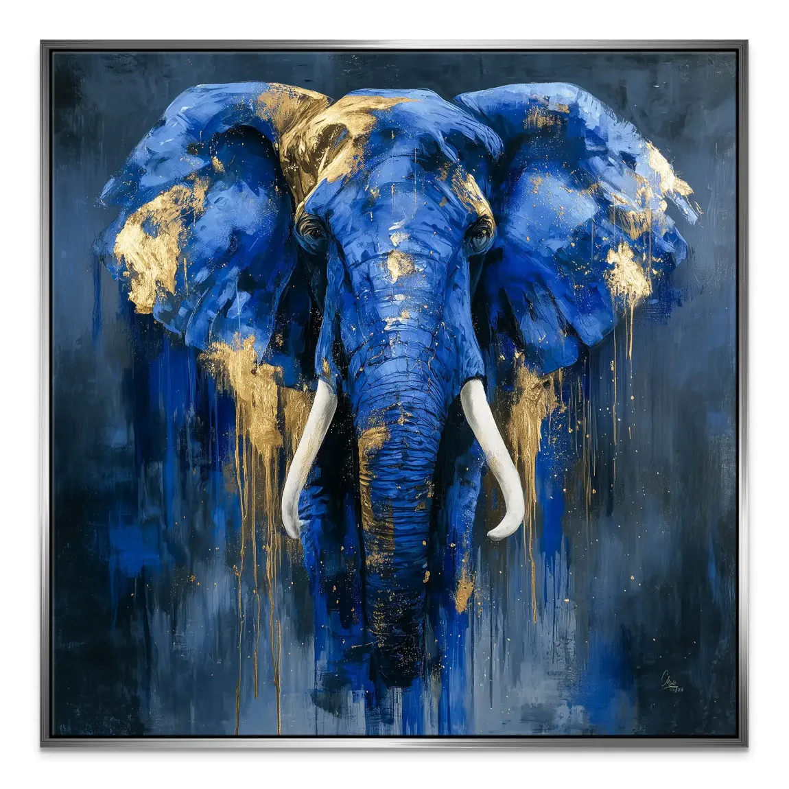 Blauer Elefant Abstrakt Leinwand Bild