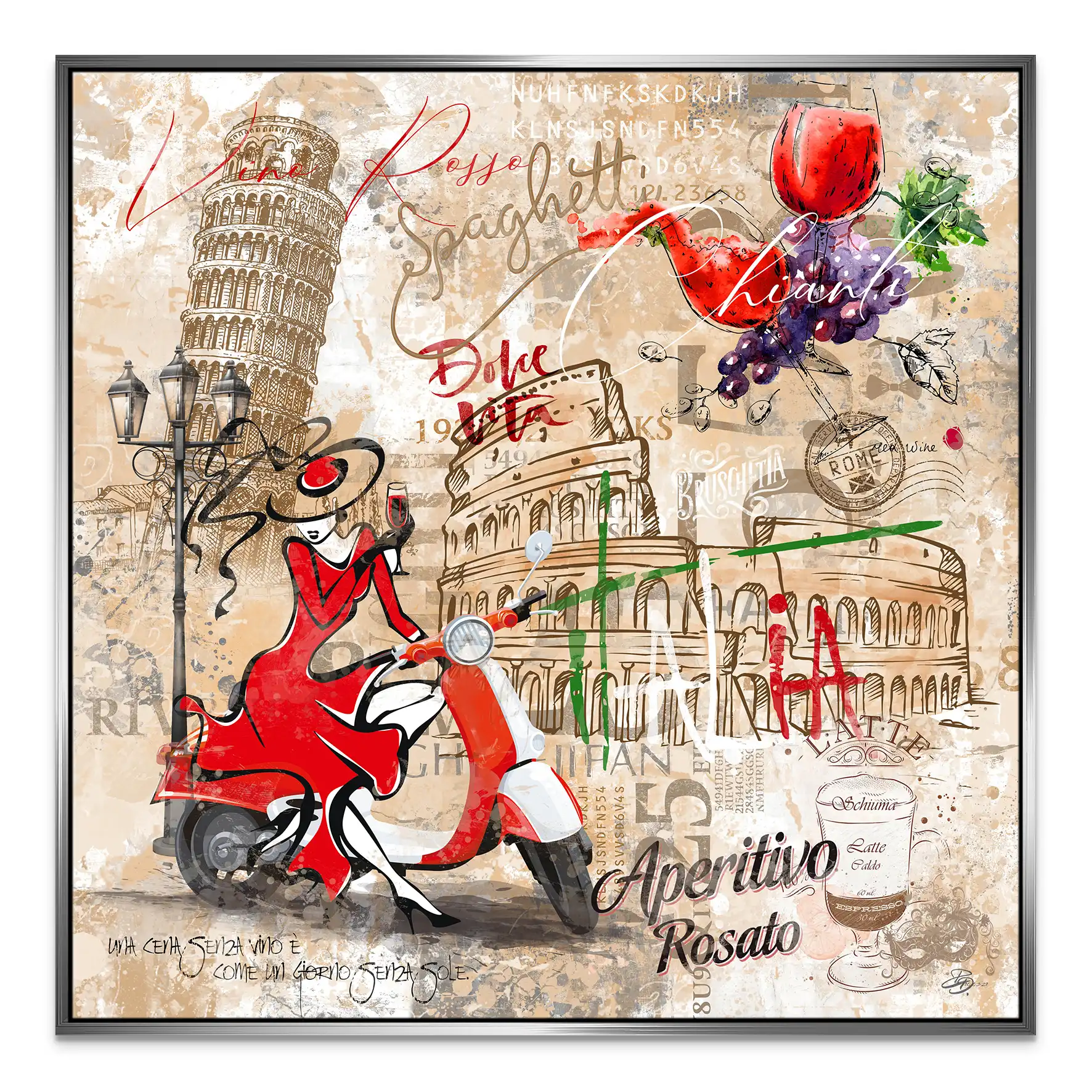 Italien Pop Art Leinwand Bild INGALERIE