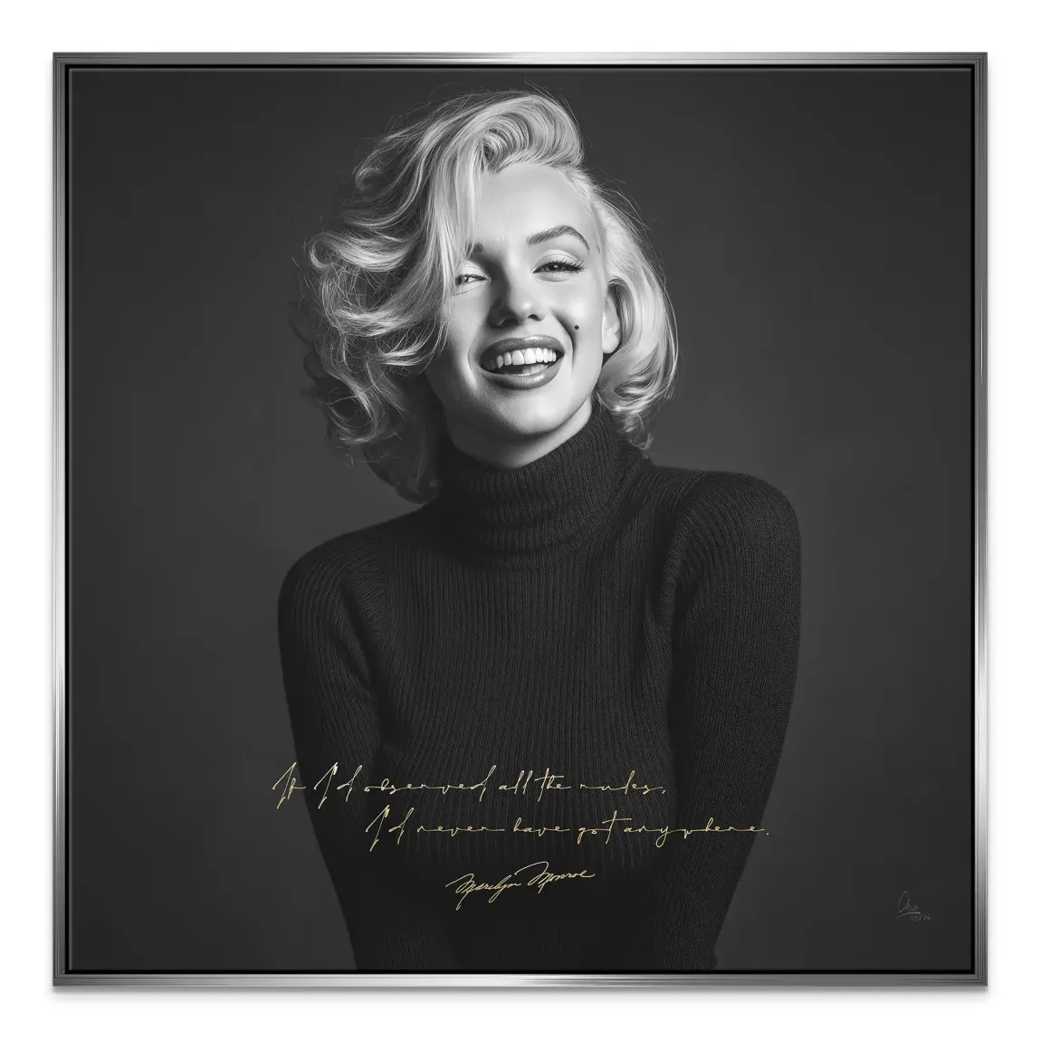 Marilyn Monroe Lächeln Leinwand Bild