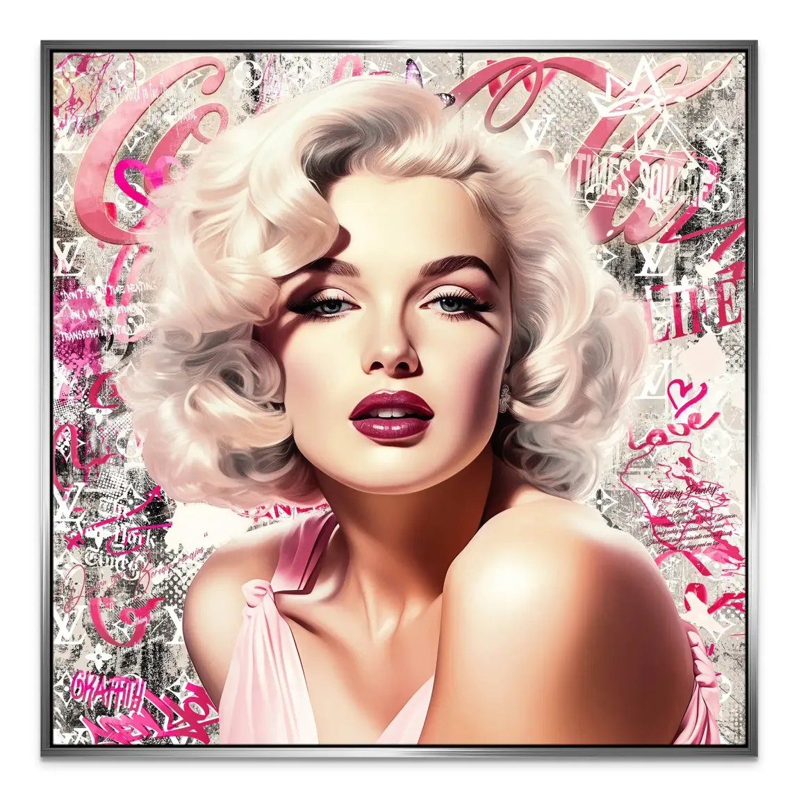 Marilyn Glam in Pink Leinwand Bild INGALERIE