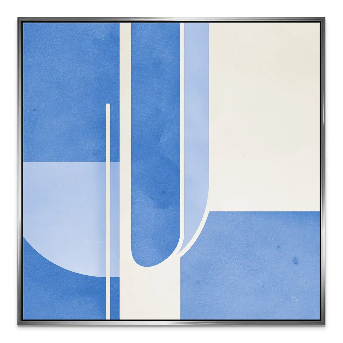 Blaue Geometrie Leinwand Bild