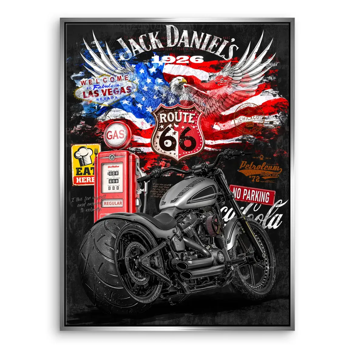 Harley Freedom Pop Art Leinwand Bild