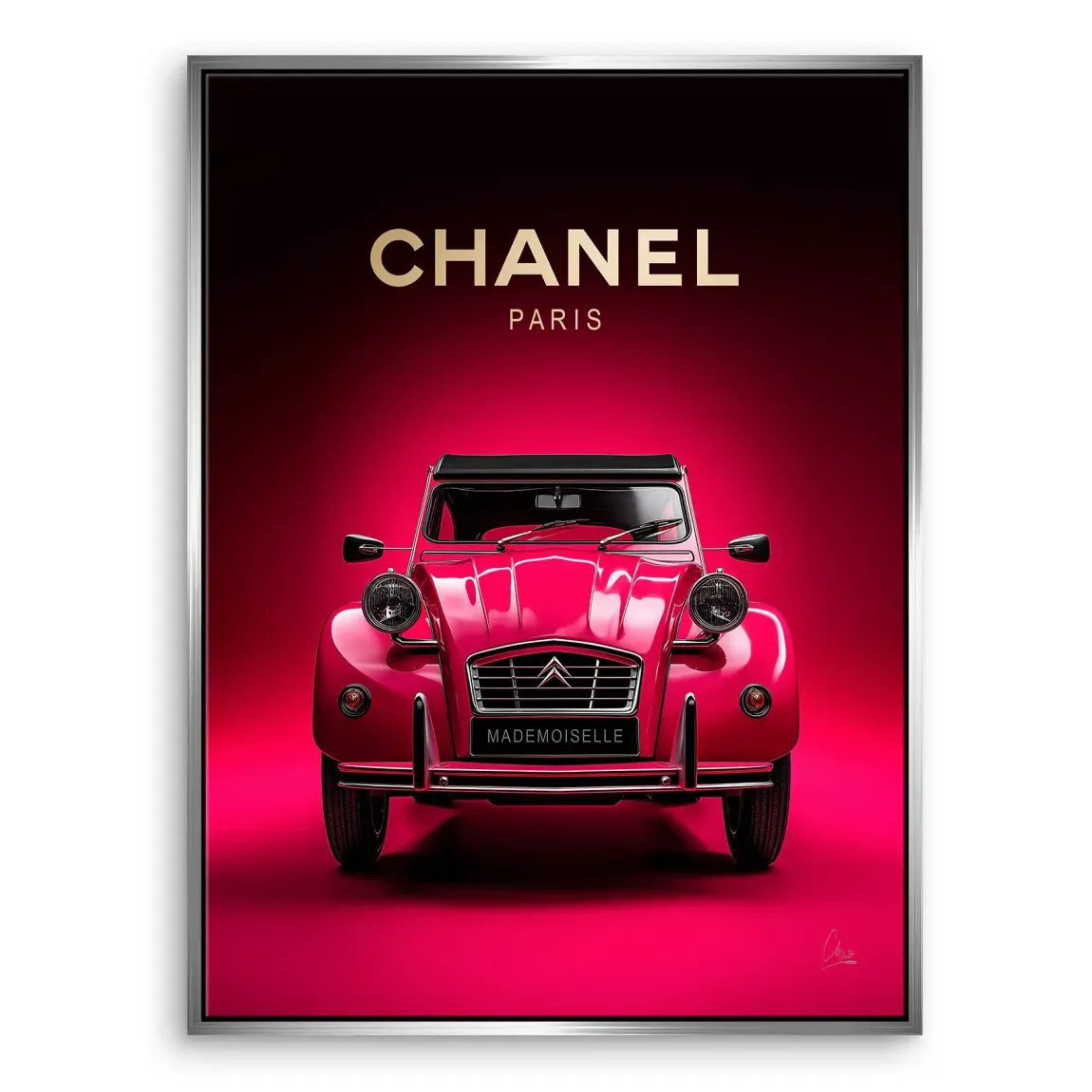 Mademoiselle Chic 2CV Leinwand Bild